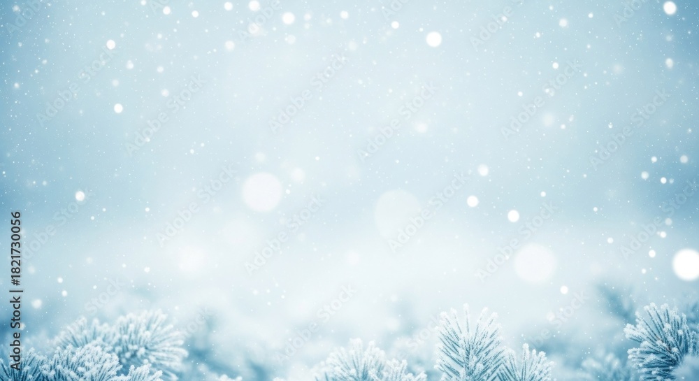 Naklejka premium Snowy Pine Glow