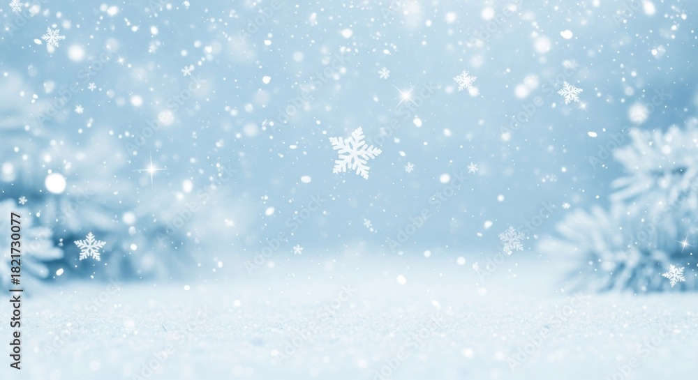 Naklejka premium Snowy Pine Glow