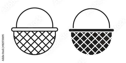 Wicker basket icon Isolated flat vector in outline collection on white background