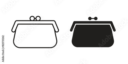 Womens wallet icon Isolated flat vector in outline collection on white background