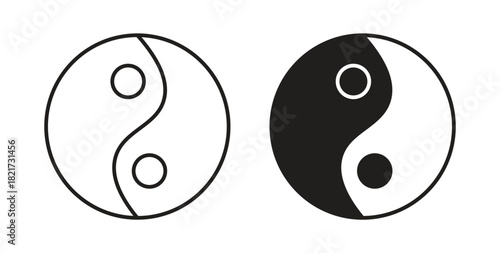 Yin yang icon Isolated flat vector in outline collection on white background