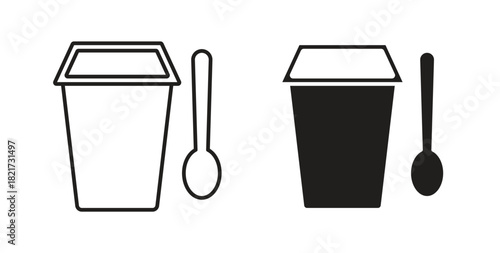 Yogurt container icon Isolated flat vector in outline collection on white background