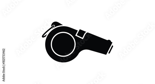 Black and white whistle illustration isolated on white background silhouette