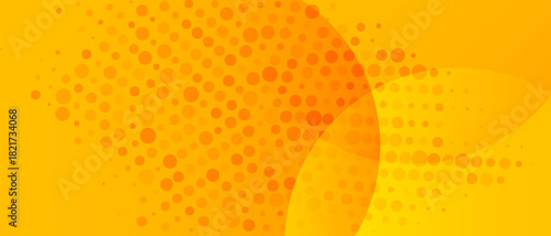abstract yellow geometric background with halftone wide. Dynamic shapes composition. Cool background design for posters