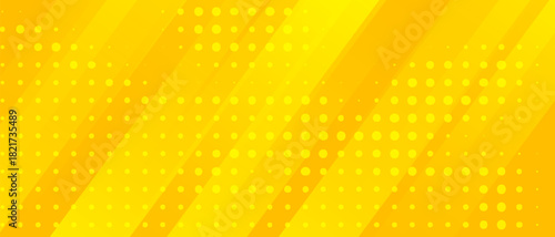 abstract yellow geometric background with halftone wide. Dynamic shapes composition. Cool background design for posters