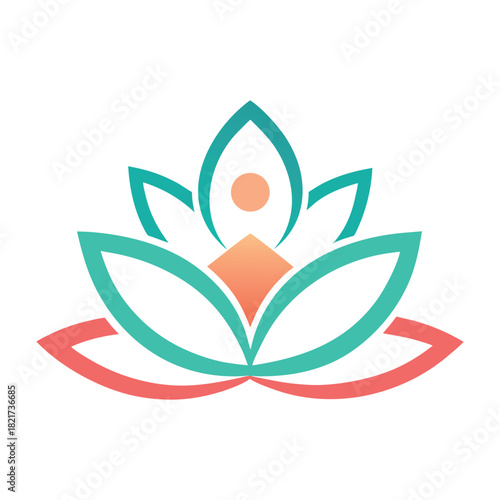 modern yoga logo design lotus theme