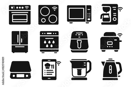 Fryer smart scale kitchen purifier maker water induction icons cooktop icon intelligent