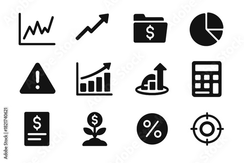 Pie icon arrow vector profit plant trend investment icons analytics growth roi