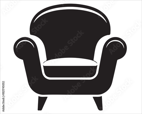 Minimalist armchair icon perfect for home decor and living room graphics