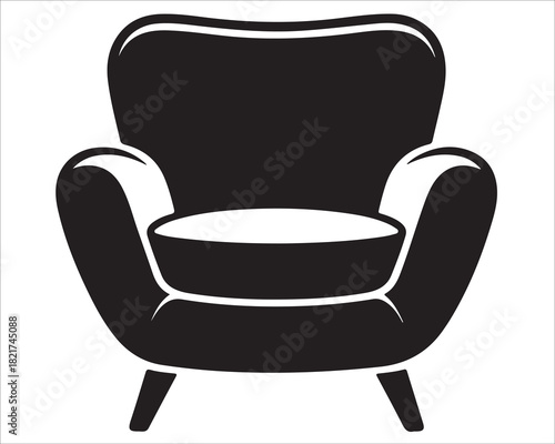 Stylish lounge chair vector illustration for interior and furniture design