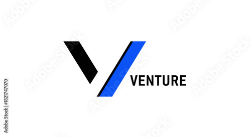 Minimalist Venture V Monogram Logo Design