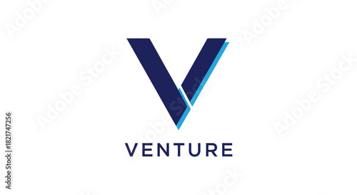 Minimalist Venture V Monogram Logo Design
