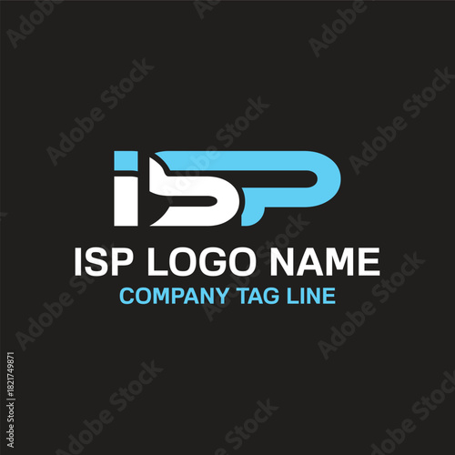 isp typhographi logo design vector , digital modern ips logo design , best text design isp logo , business isp logo design service logo