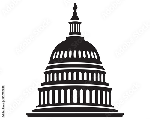 Washington DC Capitol silhouette graphic for historical and national artwork