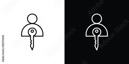 Authentication icon. Black illustration isolated for graphic and web design.