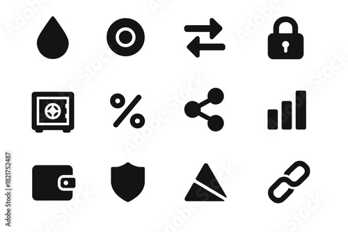 Liquidity swap wallet icon vector grid lock secure nodes triangle arrows blockchain