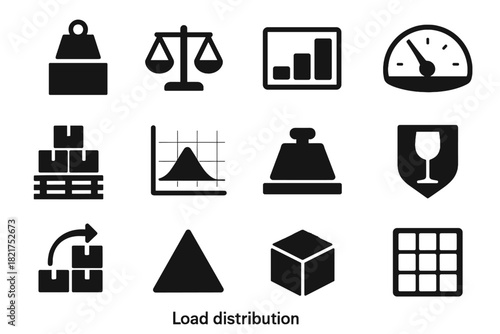 Marker capacity icon load gauge distribution symbols weight vector iconographic symbol material