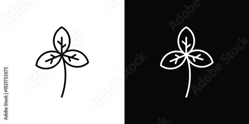 Basil icon. Black illustration isolated for graphic and web design.