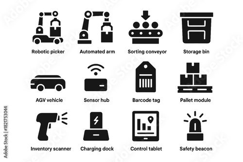 Smart vector vehicle dock scanner control barcode beacon robotics tag storage warehouse