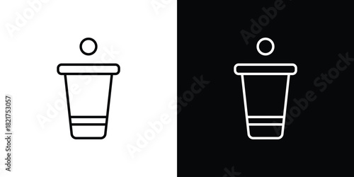 Beer pong icon. Black illustration isolated for graphic and web design.