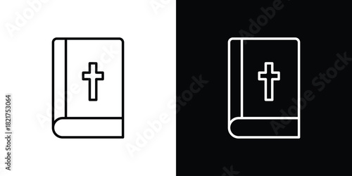 Bible icon. Black illustration isolated for graphic and web design.