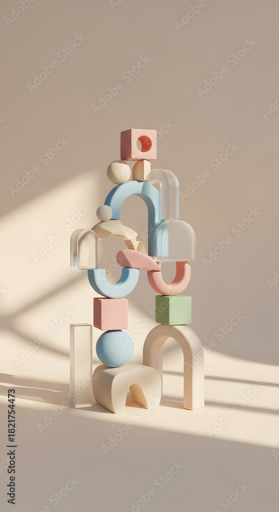 Obraz premium Soft Geometric Balance