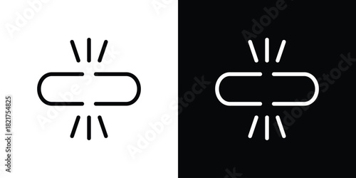 Broken link icon. Black illustration isolated for graphic and web design.