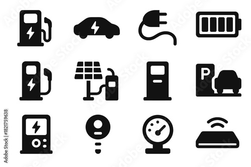 Indicator vector control silhouette pad grid ev payment fast light kiosk icon