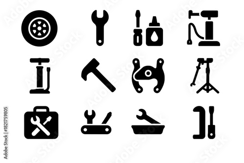 Micro alignment repair gauge icon caliper pump tool vector screwdriver scooter mobility