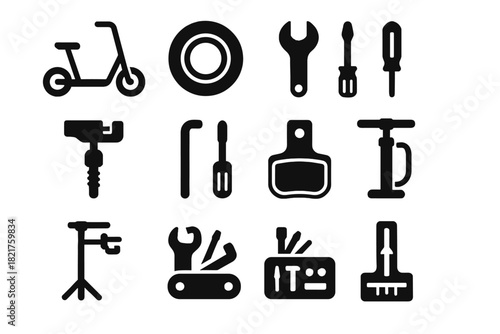 Scooter kit tire multitool alignment pump mobility tools tool pad icon micro
