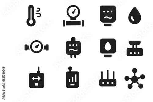 Monitor flow vector vibration detector industrial iot pressure icon network meter dashboard