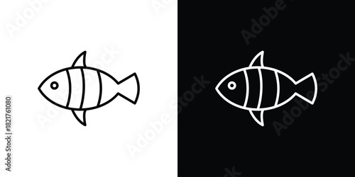 Clown fish icon. Black illustration isolated for graphic and web design.