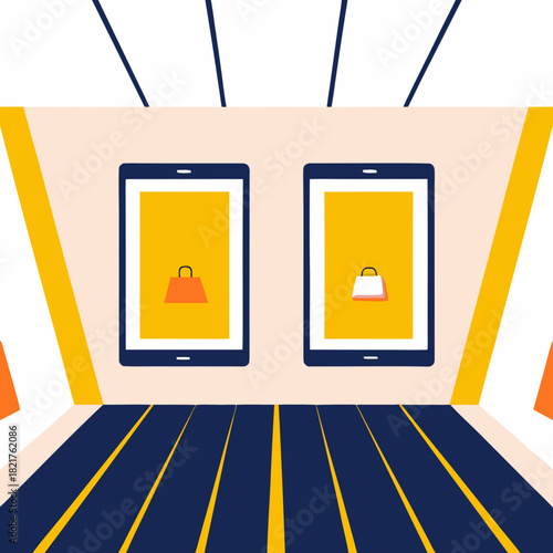 Digital shopping experience with online storefronts on tablets