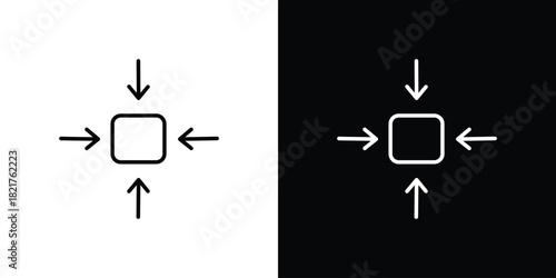 Compact size icon. Black illustration isolated for graphic and web design.