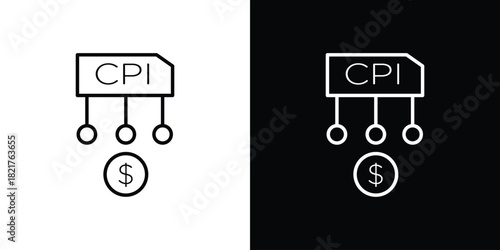 Consumer prices index icon. Black illustration isolated for graphic and web design.