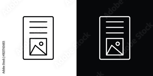 Content icon. Black illustration isolated for graphic and web design.