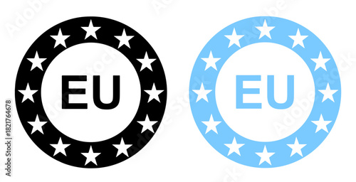 European union icon. EU stars symbol.