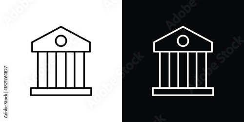 Courthouse icon. Black illustration isolated for graphic and web design.