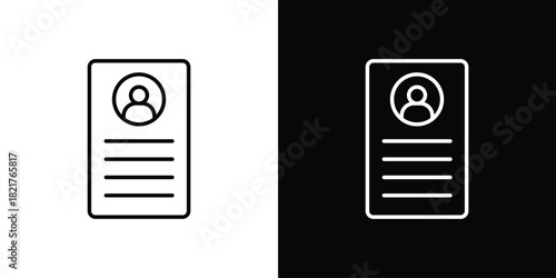 Curriculum icon. Black illustration isolated for graphic and web design.