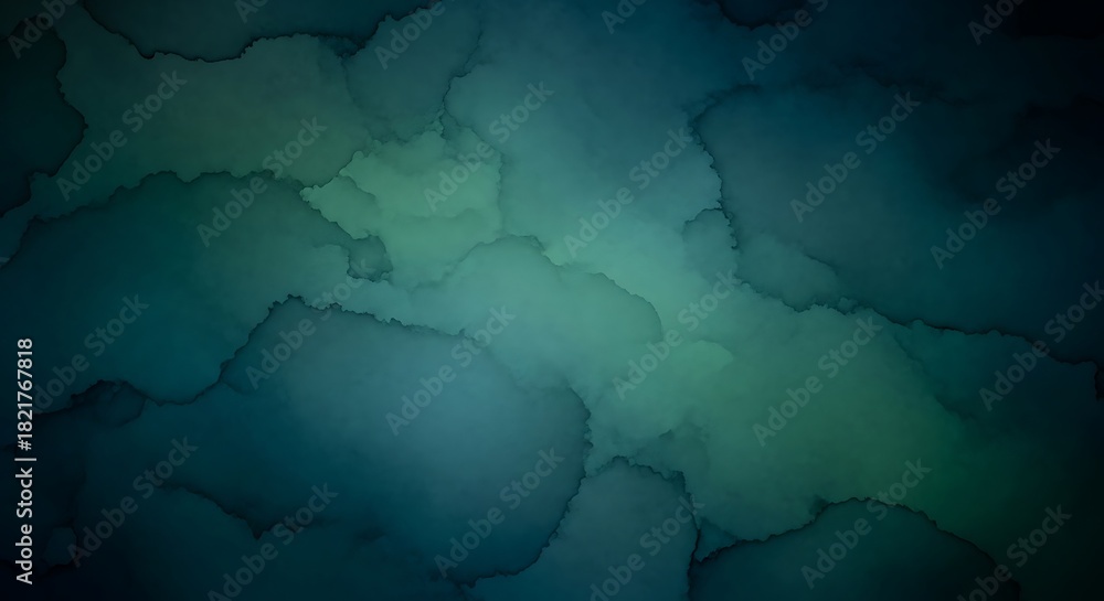 Obraz premium Abstract teal and dark blue watercolor texture background with subtle gradients