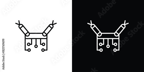 DOS icon. Black illustration isolated for graphic and web design.