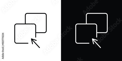 Drag and drop icon. Black illustration isolated for graphic and web design.