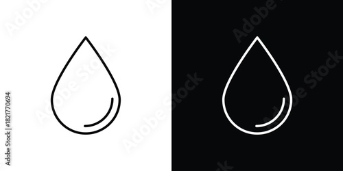 Drop icon. Black illustration isolated for graphic and web design.