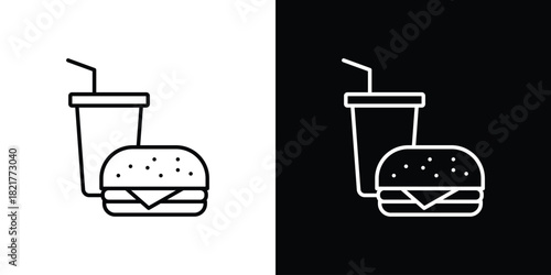 Fast food icon. Black illustration isolated for graphic and web design.