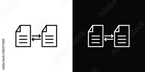 File sharing icon. Black illustration isolated for graphic and web design.