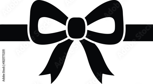 Elegant Ribbon: A simple and elegant black ribbon, perfectly tied with a classic bow, suggesting a sense of refinement.