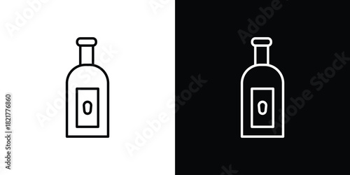 Gin icon. Black illustration isolated for graphic and web design.