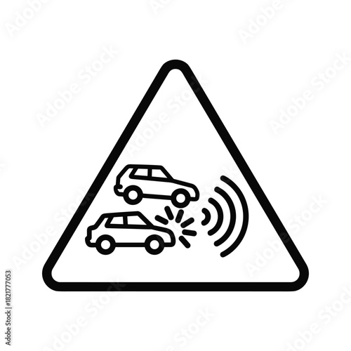 Collision warning system icon for autonomous driving technology