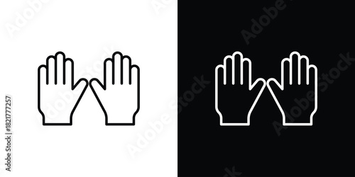 Gloves icon. Black illustration isolated for graphic and web design.