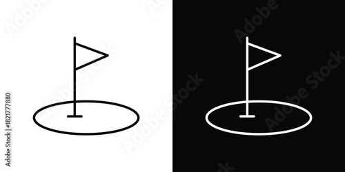 Golf yard icon. Black illustration isolated for graphic and web design.